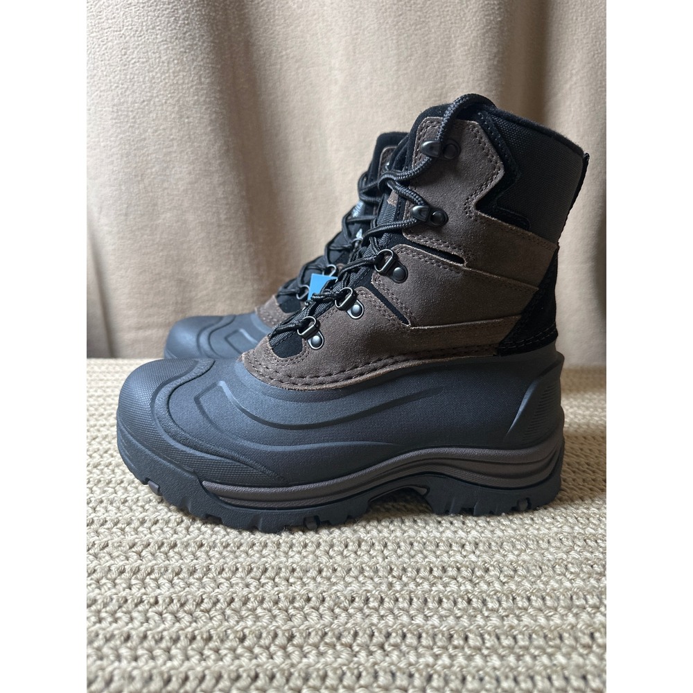 NextPath Mens 7 Waterproof Winter Snow Boots 3M Thinsulate Insulated Brown Black - Picture 5 of 12